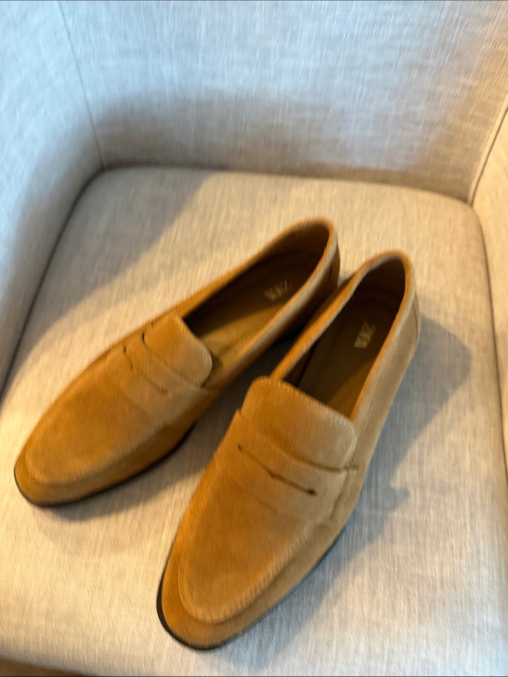 Zara women's Suede Loafers in Cognac Brown - Picture 6 of 6